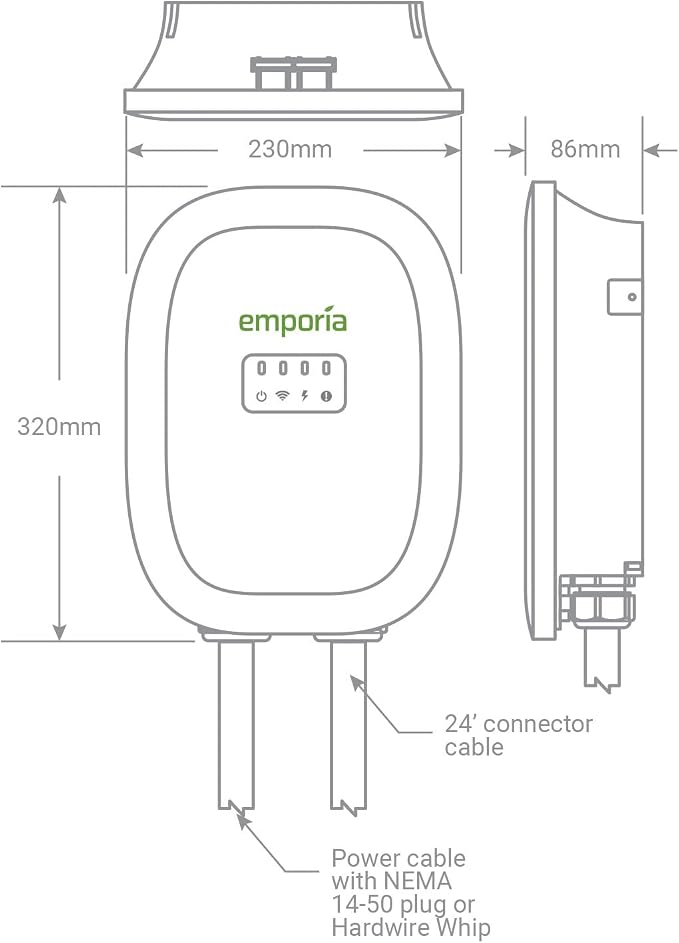 EMPORIA Level 2 EV Charger w/ J1772 Charger, 48 amp, Preconfigured - Image 6