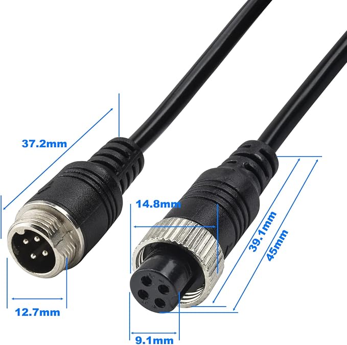 50FT Car 4-Pin Aviation Video Extension Cable,15m Car Video Extension Cable - Image 7
