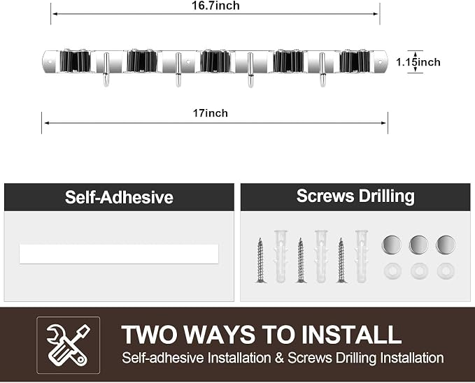 2 Pack Broom Holder Wall Mount, Stainless Steel Broom Hanger Wall Mount - Image 7
