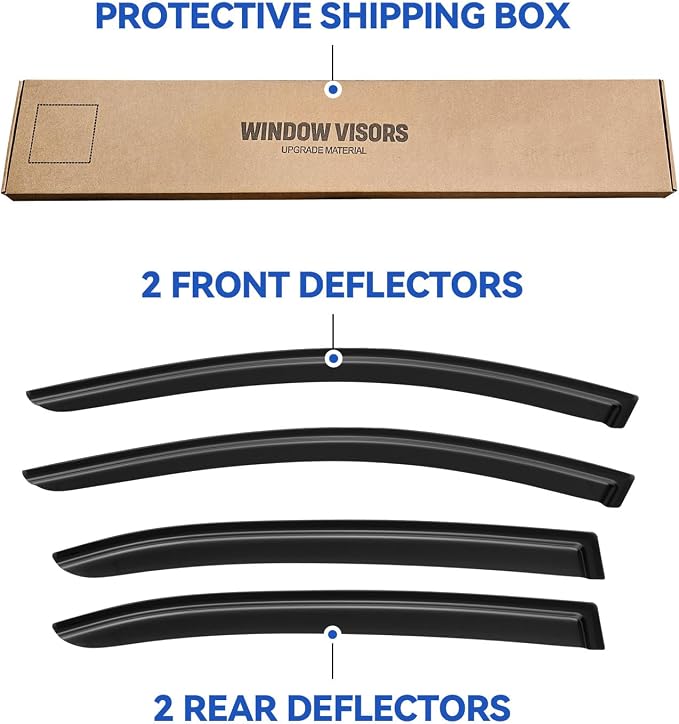 Window Visors Rain Guards for 2014-2018 Mazda 3 Sedan, Out-Channel Window Vent - Image 6