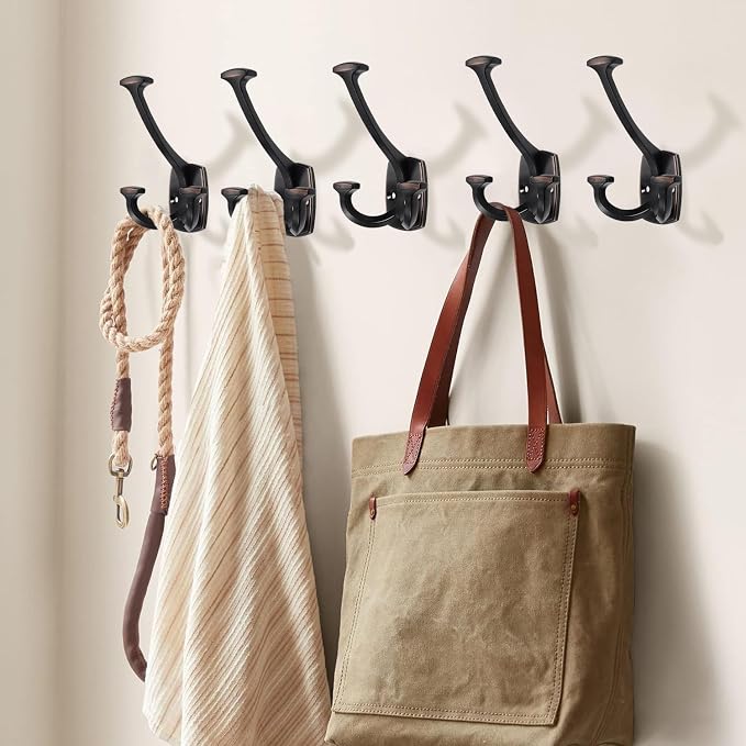 Large Wall Double-Sided Hook 2 Pack Oil Rubbed Bronze Hook Decorative Heavy - Image 5