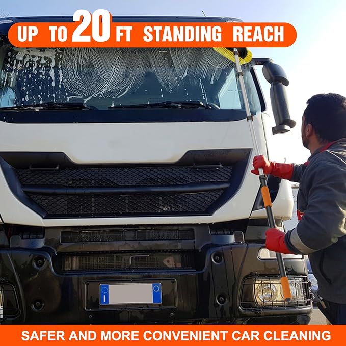 12FT Car Wash Brush with Long Handle, Car Cleaning Brush with 12 Inch Soft - Image 7