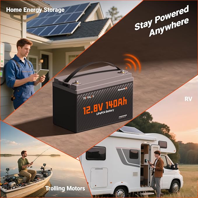 12V 140Ah LiFePO4 Bluetooth Lithium Battery Group31, Low Temp Protection - Image 8