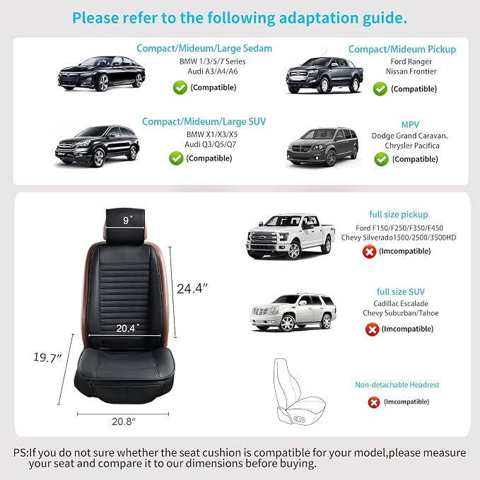 2pc Car Seat Covers, Luxury Car Protectors, Universal Anti-Slip Driver Seat - Image 6