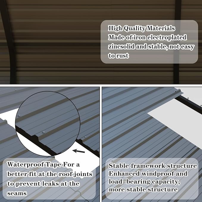 10x20FT/20x20 FT Metal Carport Heavy Duty - Image 7