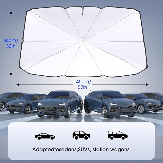 helloleiboo 5 Foldable Car Windshield Sun Shade Umbrella - Image 6