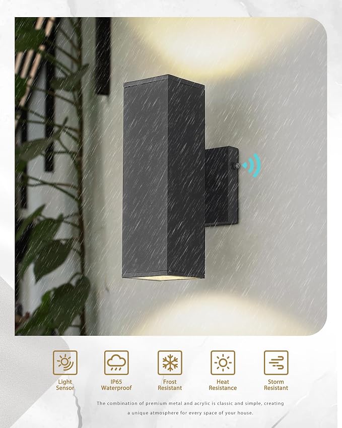 Ken & Ricky 2 Pack Dusk to Dawn Outdoor Lighting, Modern Exterior Lighting - Image 7