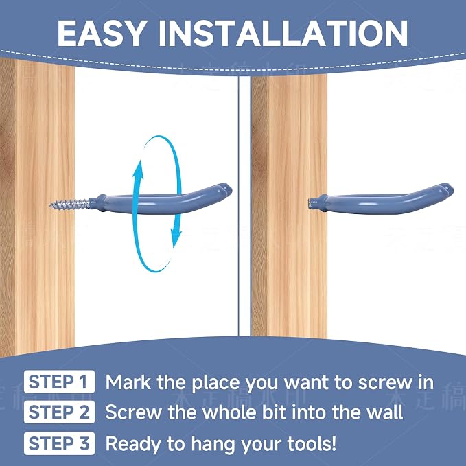 6 Pack Garage Storage System Steel U Hooks - Image 7