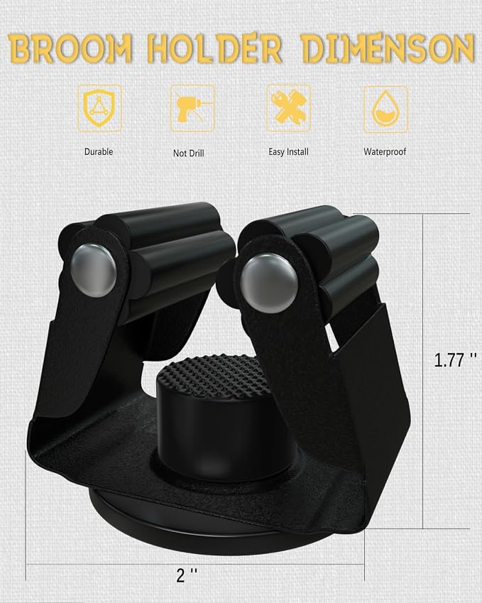 Magnetic Mop Holder, No Drilling Black Steel Magnetic Tool Mount - Image 7