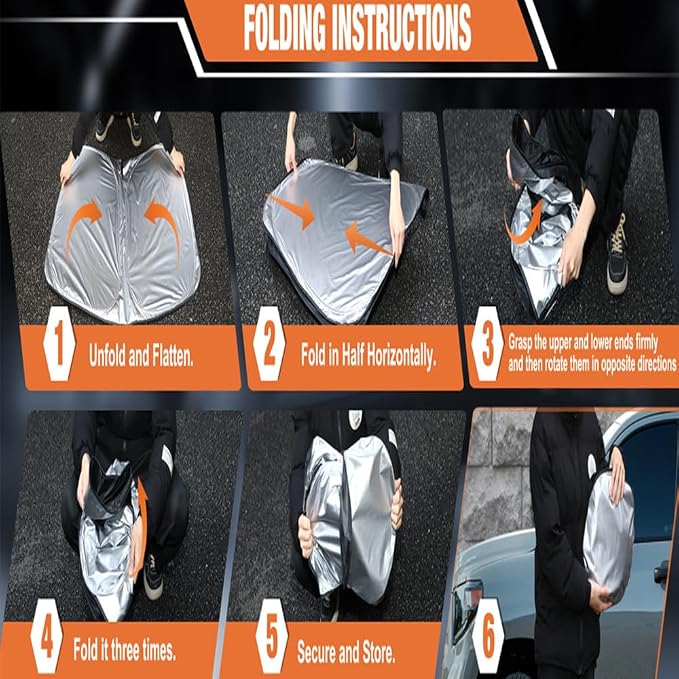 Windshield Sun Shade for for Cadillac XT6 2020-2025 4-Layer Front Window Shade - Image 7