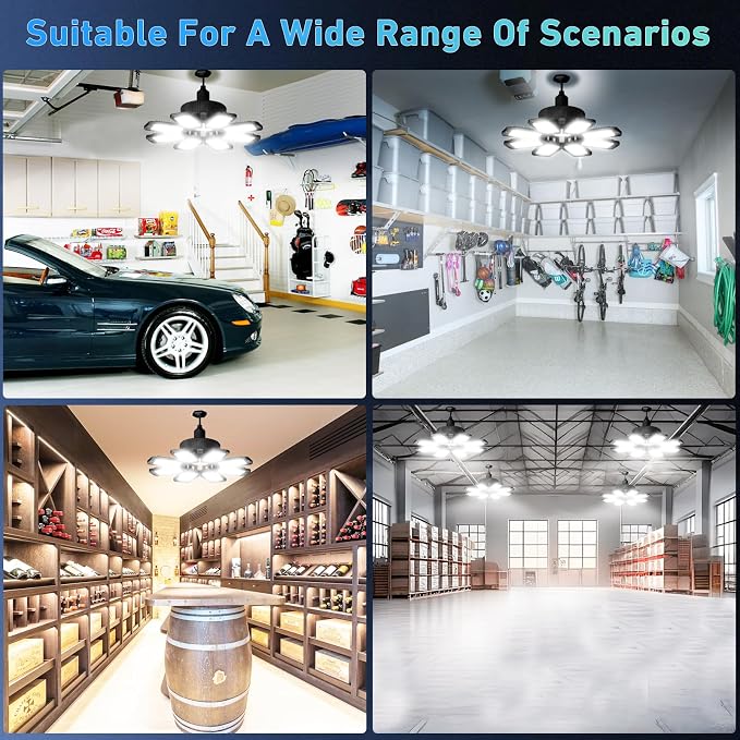 Garage Light 2 Pack - 240W 24000LM 6500K Garage Lights Ceiling LED - Image 7