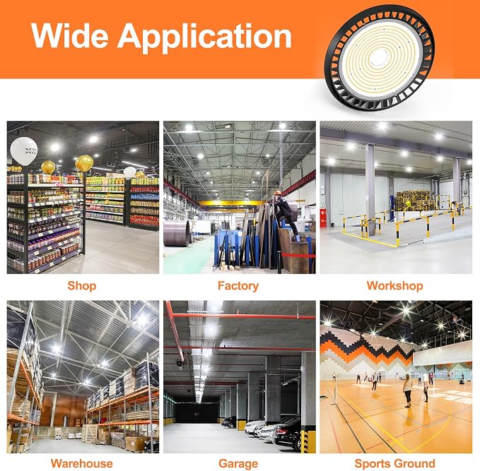 8Pack LED High Bay Lights, 150W UFO High Bay LED Shop Lights, 22500LM - Image 9