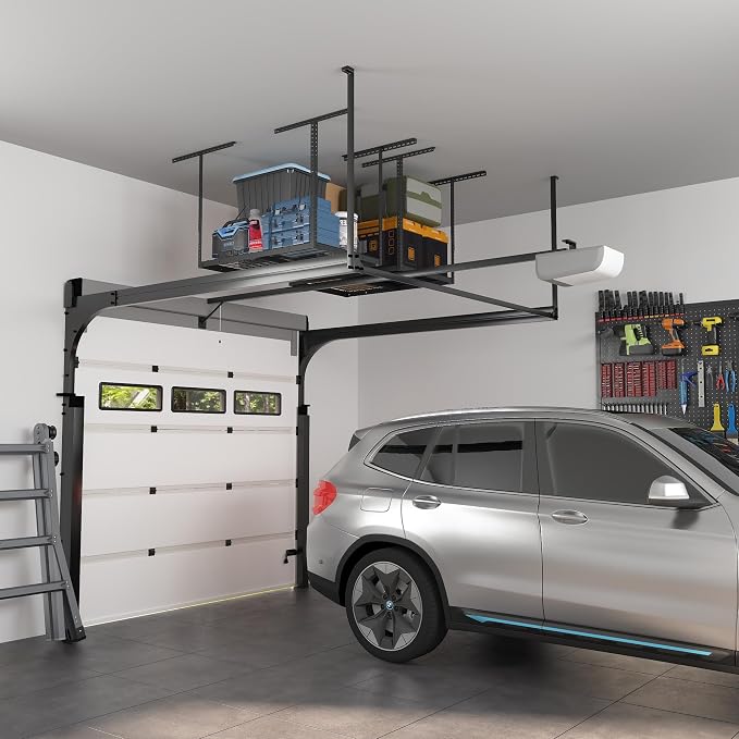 FLEXIMOUNTS 2x3FT Garage Storage Rack Overhead, Adjustable Ceiling Storage Racks - Image 7