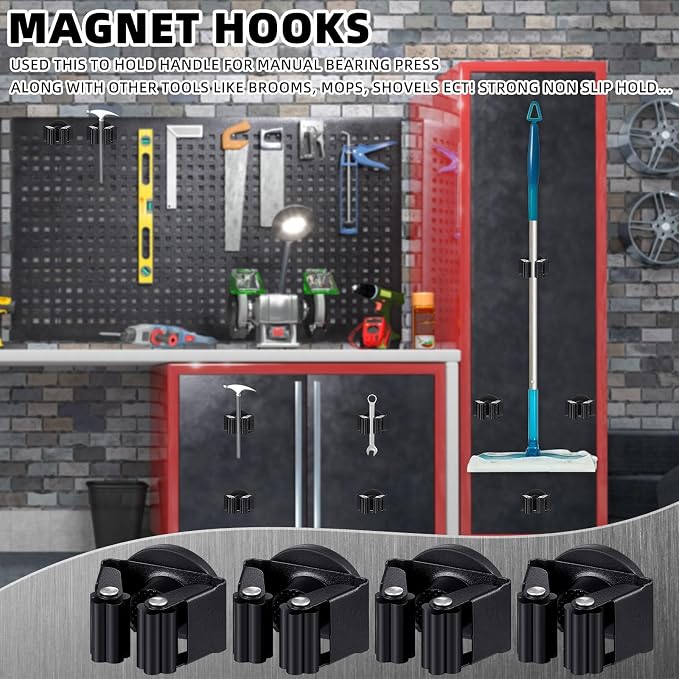 8 Pcs Magnetic Mop Broom Holder Movable Magnetic Broom Holder Rack, Anti Slip - Image 7