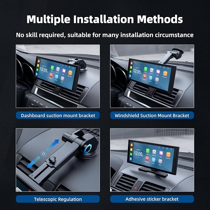 Portable Carplay Screen for Car, 10.26" Wireless Apple Carplay & Android Auto - Image 7