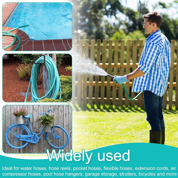 4PCS Metal Garden Hose Hook Heavy Duty Water Hose Hook Wall Mounted Garage Hook - Image 8