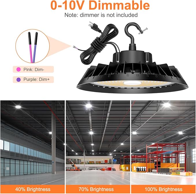 9Pack LED High Bay Lights, Super Bright 240W UFO High Bay LED Shop Lights - Image 9