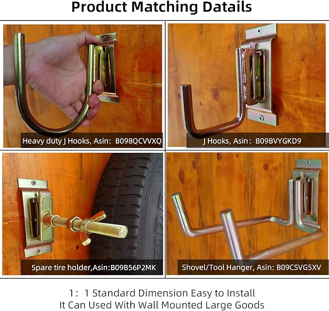 4PCS Heavy Duty E Track J Hooks,Large Steel 5" J Hook E Track Accessories - Image 8