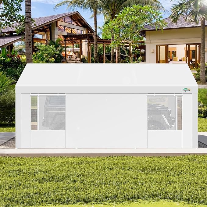 COBIZI Carport 10x20ft Heavy Duty Portable Garage, 2.0 Powder Coated Frame - Image 8