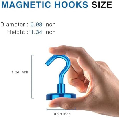 LOVIMAG Magnetic Hooks for Cruise Cabins, 80lbs Blue Magnetic Hooks for - Image 3
