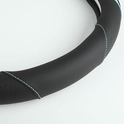 Car Steering Wheel Cover, Leather Steering Wheel Cover Blue Universal 14.5-15 - Image 4