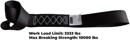 Soft Loop Tie Down Straps Black Breaking Strength 10, 000 LBS Heavy Duty 1.5 - Image 4