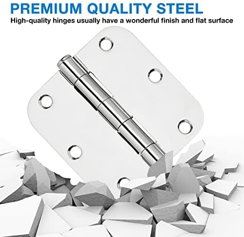 18 Pack Interior Door Hinges Polished Chrome 3.5 inch X 3-1/2" 5/8 Radius - Image 6