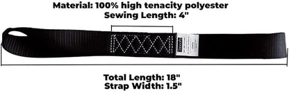 Soft Loop Tie Down Straps Black Breaking Strength 10, 000 LBS Heavy Duty 1.5 - Image 3