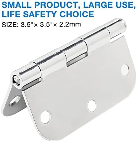 18 Pack Interior Door Hinges Polished Chrome 3.5 inch X 3-1/2" 5/8 Radius - Image 3