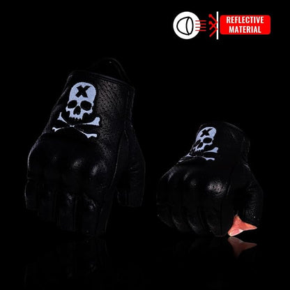 Goatskin Leather Motorcycle Motorbike Powersports Racing Gloves Reflective - Image 4