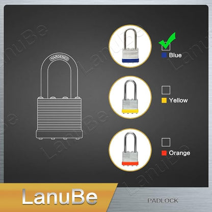 LanuBe Laminated Padlock 1-9/16inch Long Shackle 24 Pack Keyed Alike, Bulk Locks - Image 8