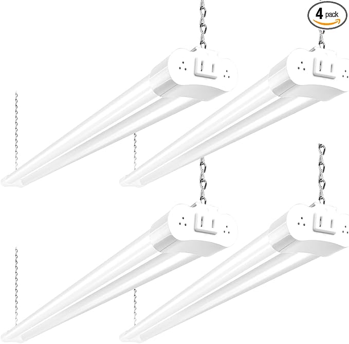 hykolity 4 Pack 4FT LED Shop Light Linkable, 5000K Utility Shop Lights by hykolity