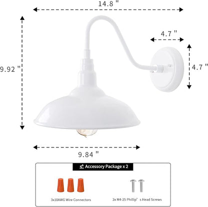 10'' Diameter Outdoor Gooseneck Barn Light Fixture - Image 7