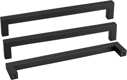 goldenwarm 200 Pack Black Square Bar Cabinet Pull Drawer Handle Stainless Steel by goldenwarm