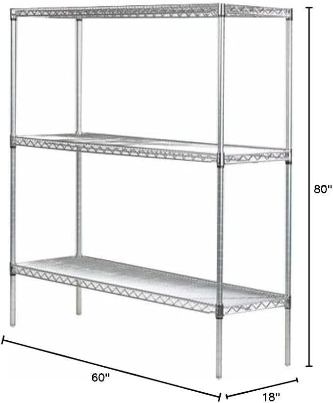 Omega 18" Deep x 60" Wide x 80" High 3 Tier Gray Starter Shelving Unit - Image 3