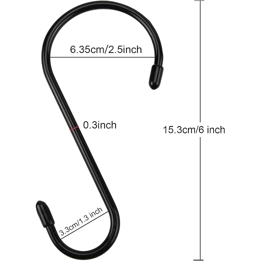 24 Pack 6 Inch S Hook, Large Vinyl Coated S Hooks - Image 3