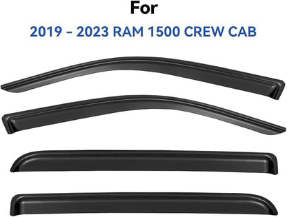 Window Visors Rain Guards for 2019-2025 Dodge Ram 1500 Crew Cab, Out-Channel - Image 4
