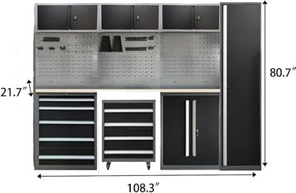 JZD Garage Storage Cabinet System Workshop, Tool Cabinets Combo - Image 2