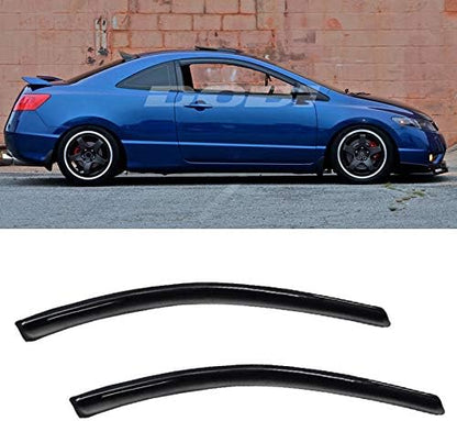 2pcs for 06-11 Civic 2Dr Coupe Sun Rain Guard Deflector Window Visors by Unknown
