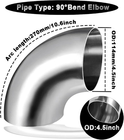 Cotonake 4.5 Inch Exhaust Elbow Pipe 90 Degree Bend Elbow - Image 2