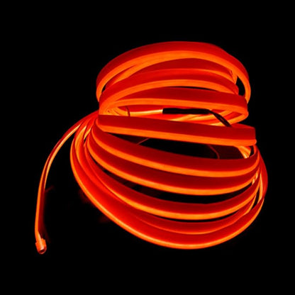 El Wire Orange Interior Car LED Strip Lights, 3M Neon Wire USB 5V - Image 3