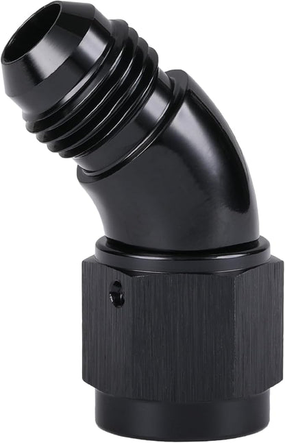 45 Degree 6AN Male to 6AN Female Swivel Full Flow Fitting Adapter Coupler by Podavelle