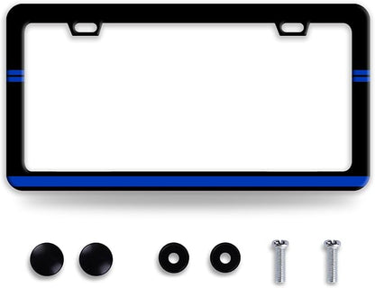 Thin Blue Line License Plate Frame Patriotic License Plate Frames Funny by BRAGHRTED