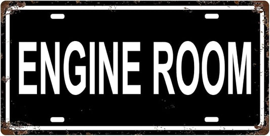 ENGINE ROOM SPACE Metal Tin Sign License Plate Bar Cafe Garage Cave Home Room by Unknown