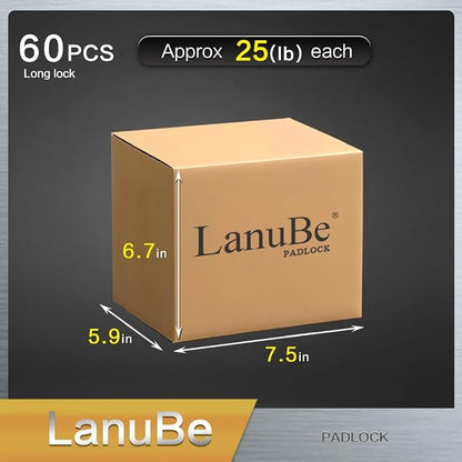 LanuBe Laminated Padlock 1-9/16inch Long Shackle 60 Pack Keyed Alike, Bulk Locks - Image 5