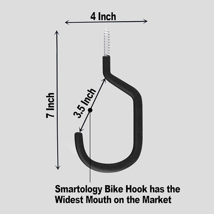 SMARTOLOGY Extra-Large Bike Hook, Bicycle Storage Hanger, Rubber Coated Heavy - Image 2