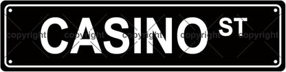 CASINO ST Space Metal Tin Street Sign Bar Cafe Garage Cave Home Room Wall by Unknown