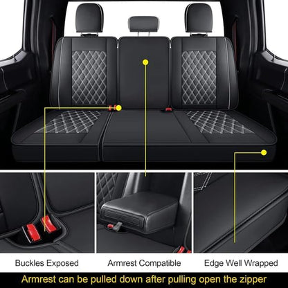 LUCKYMAN CLUB F150 Faux Leather Seat Covers Fit - Image 6