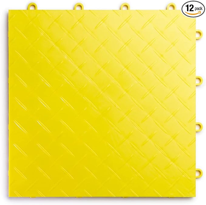 Big Floors RaceDeck Diamond Plate Design, Durable Interlocking Modular Garage by BigFloors