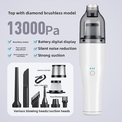 Wireless car-Mounted Vacuum Cleaner 13000PA Suction Handheld Vacuum USB - Image 2
